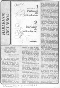 Manuales de estimulación psico-social para los dos primeros años de vida.