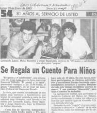 Se regala un cuento para niños.