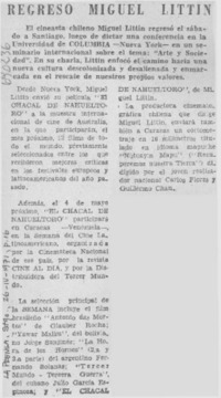 Regresó Miguel Littin.