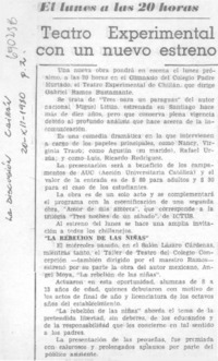 Teatro experimental con un nuevo estreno.
