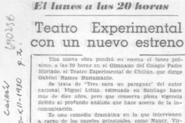 Teatro experimental con un nuevo estreno.