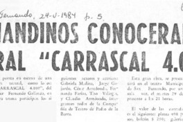 Sanfernandinos conocerán obra teatral "Carrascal 4.000"
