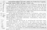 Estudios sobre vocabulario.
