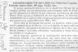 Estudios sobre vocabulario.