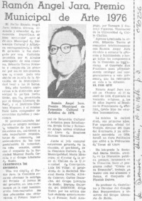 Ramón Angel Jara, Premio Municipal de Arte 1976.