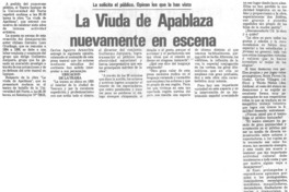 La Viuda de Apablaza nuevamante en escena.