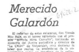Merecido galardón.