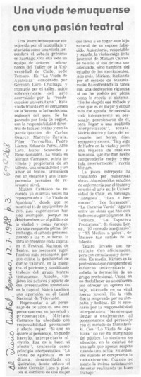 Una Viuda temuquense con una pasión teatral.