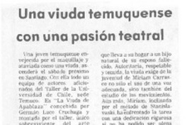 Una Viuda temuquense con una pasión teatral.