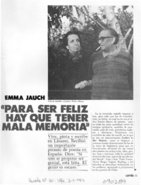 Para ser feliz hay que tener mala memoria"