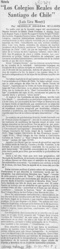 Los colegios reales de Santiago de Chile"