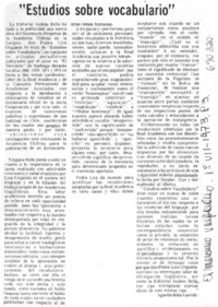 Estudios sobre vocabulario