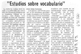 Estudios sobre vocabulario
