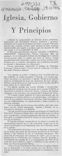 Iglesia, gobierno y principios.
