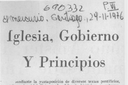 Iglesia, gobierno y principios.