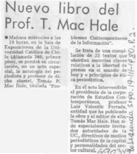 Nuevo libro del prof. T. Mac Hale.