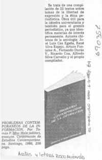 Problemas contemporáneos de la información.