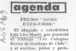 Premio "Jaime Eyzaguirre".