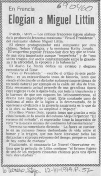 Elogian a Miguel Littin.
