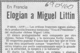 Elogian a Miguel Littin.