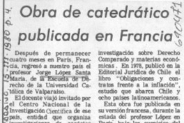 Obra de catedrático publicada en Francia.