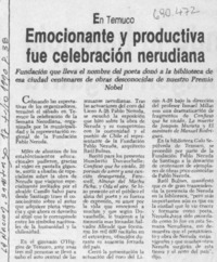 Emocionante y productiva fue celebración nerudiana.