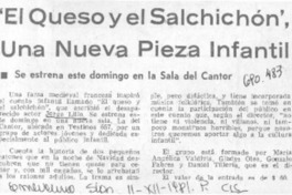 "El Queso y el salchichón", una nueva pieza infantil.
