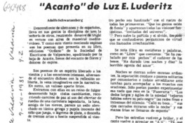 "Acanto" de Luz E. Luderitz