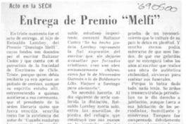 Entrega de Premio "Melfi"