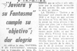 "Javiera y su fantasma" cumple su "objetivo"; dar alegría.