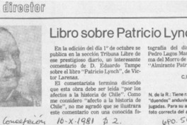 Libro sobre Patricio Lynch