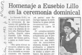 Homenaje a Eusebio Lillo en la ceremonia dominical.