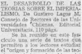 El Desarrollo de las teorías sobre el imperialismo.