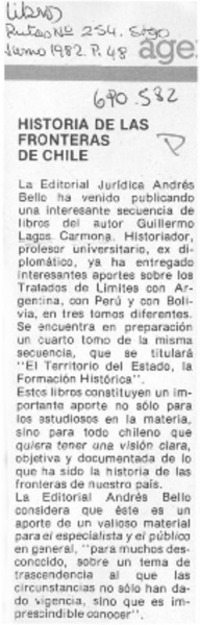 Historias de las fronteras de Chile.