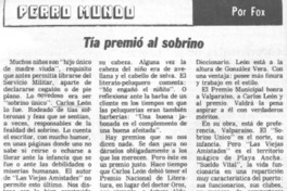 Tía premió al sobrino