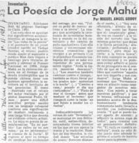 La poesía de Jorge Mahú