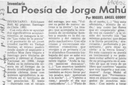 La poesía de Jorge Mahú