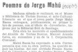 Poemas de Jorge Mahú.