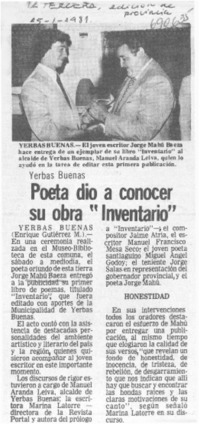 Poeta dio a conocer su obra "Inventario"