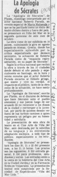 La Apología de Sócrates.