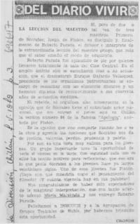 La lección del maestro