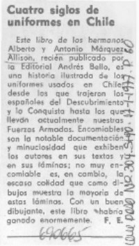 Cuatro siglos de uniformes en Chile