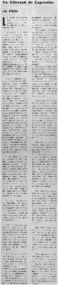 La libertad de expresión en Chile.