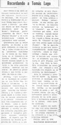 Recordando a Tomás Lago