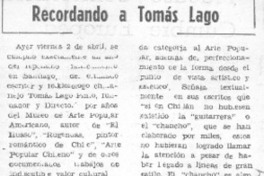 Recordando a Tomás Lago