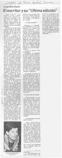 El Escritor y su "última edición". [Entrevista]