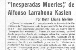 "Inesperadas muertes", de Alfonso Larrahona Kästen