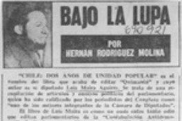 Chile: dos años de unidad popular