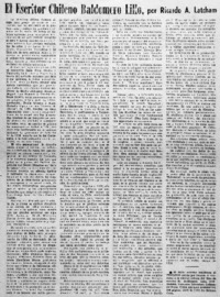 El escritor chileno Baldomero Lillo, Ricardo A. Latcham.