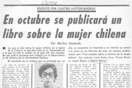 En octubre se publicará un libro sobre la mujer chilena